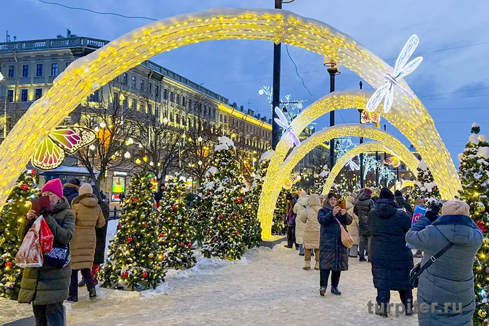 сенная площадь новый год зима бабочка новогодняя инсталляция на сенной площади